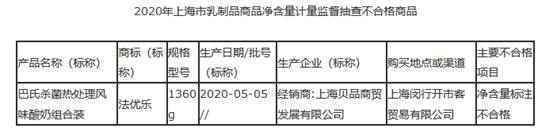 法优乐酸奶、九斗碗花椒油净含量不合格 开古茶叶过度包装