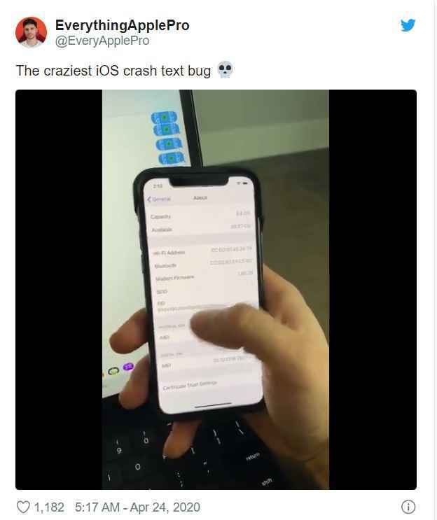 这串信德语文字会使苹果iPhone死机