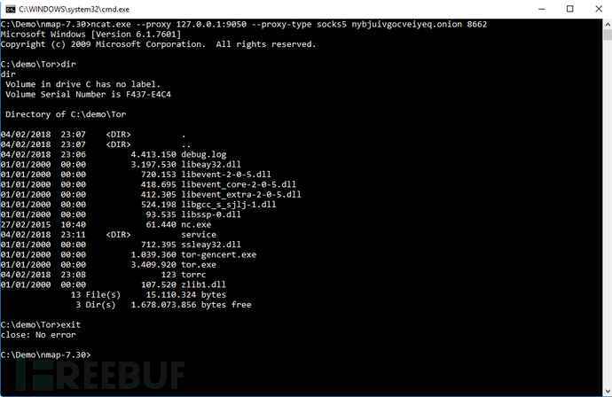 通过Tor Onion在Windows中执行远程Shell可以吗？